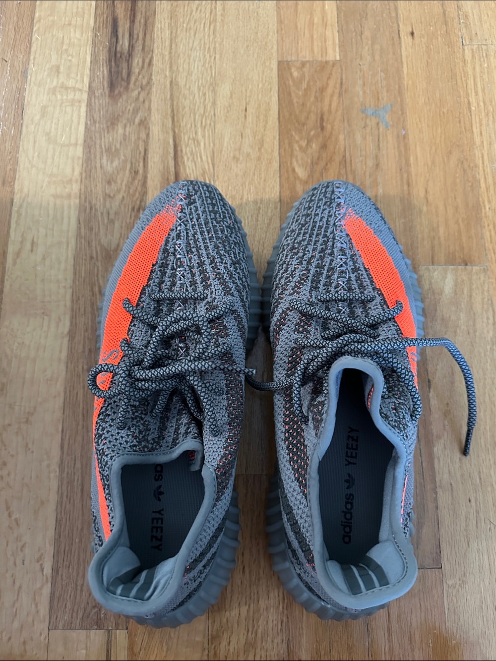 Yeezy Boost 350 V2 Style Sneaker Beluga - Gray with Orange Stripe sz 10.5 - Picture 3 of 9
